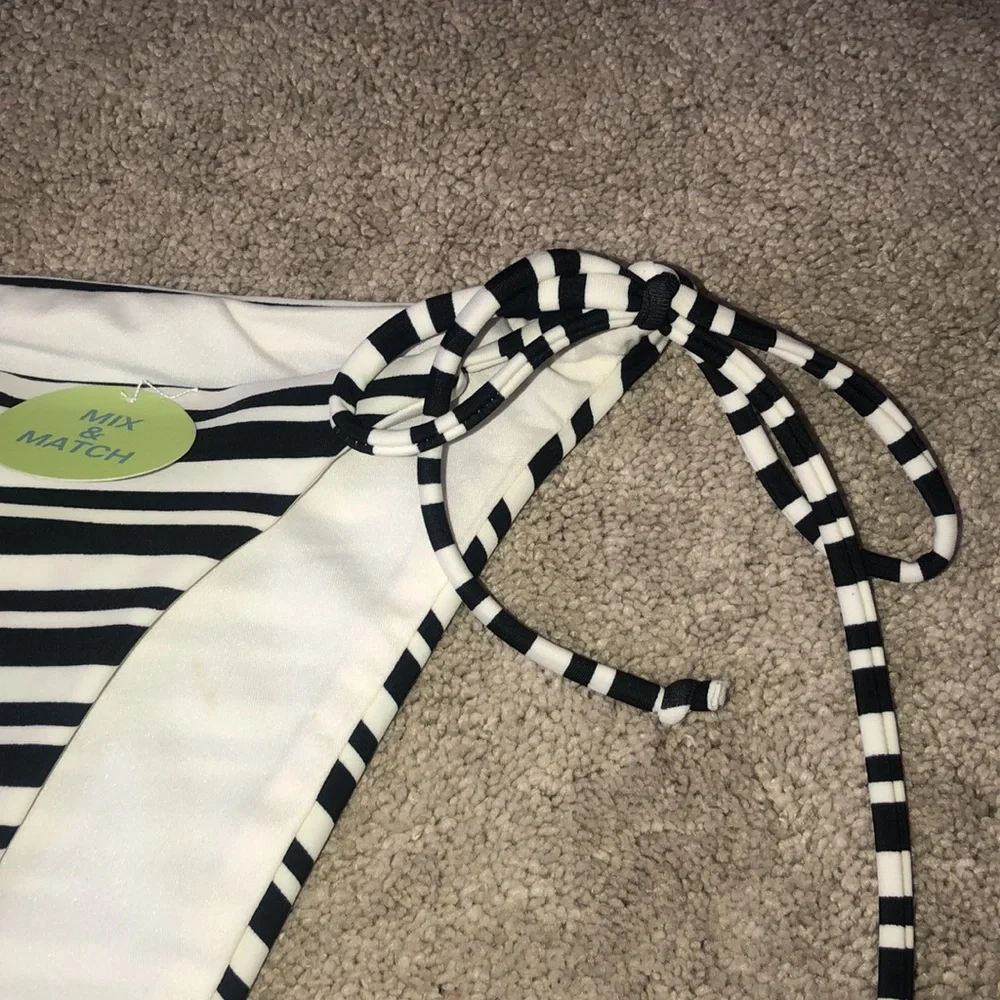 Forever 21 XL Bikini‎ Bottom Striped Black White NWT